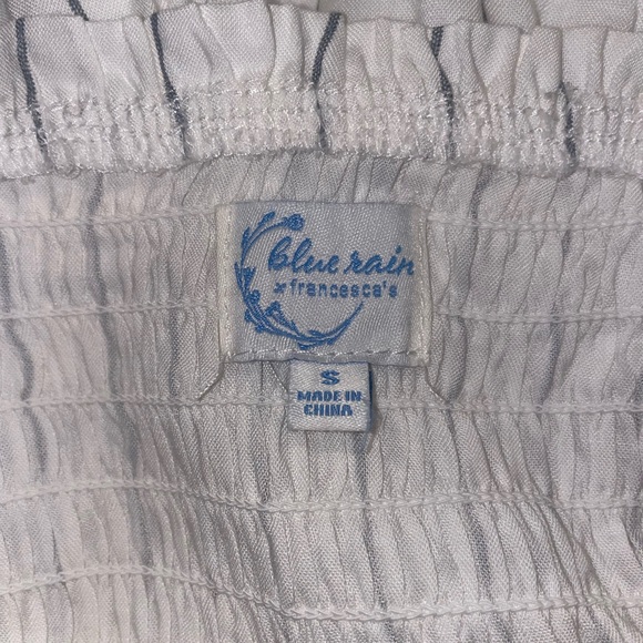 Francesca's Collections White Jumpsuit with Smocked Bodice and Wide-Leg Design - Picture 7 of 8